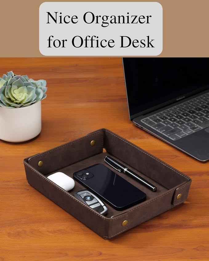 CASIRENA Faux Leather Valet Tray Organizer - Image 5
