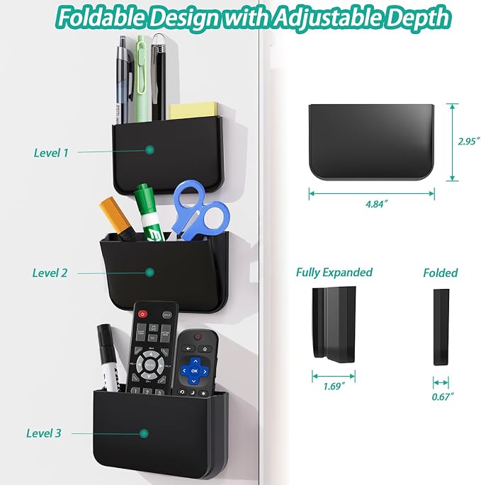 Magnetic Remote Control Holder Wall Mount, 2 Pack TV Remote Holder Wall Mount - Image 3