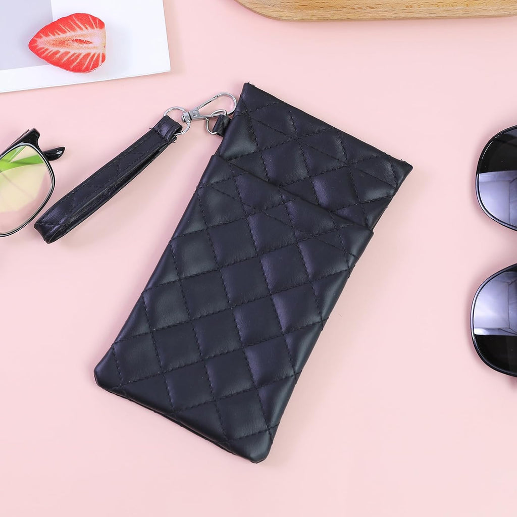 Double Eyeglass Case Soft Dual Glasses Case for Women Men Travel