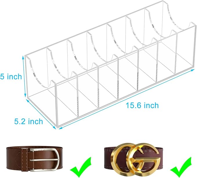 NIUBEE Belt Organizer, Acrylic Belt Storage Holder - Image 3