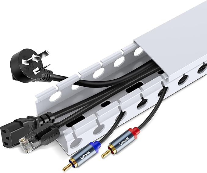 Updated White Cable Raceway Kit, 155（10x15.5） inch Open Slot Wire Covers - Image 7