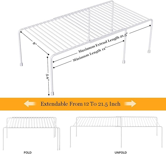 Expandable Cabinet Storage Organizer Shelf, Freezer Shelf Kitchen Cabinet - Image 5