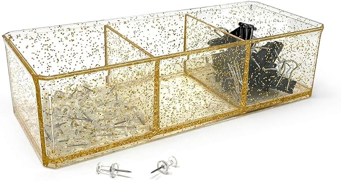 Isaac Jacobs Clear Acrylic 3 Section Organizer- Three Compartment Drawer Tray - Image 4