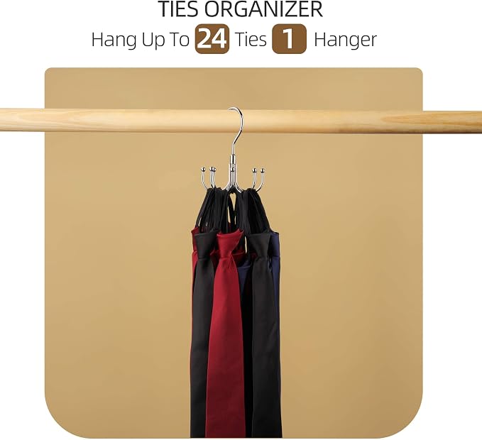 ZEDODIER Belt Hanger, Rotatable Belt Rack Closet Accessories Organizer - Image 4