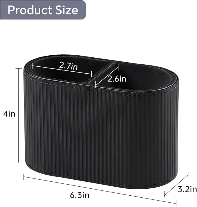 PU Leather Pen Holder for Desk, Small Remote Control Holder Pencil Cup - Image 6