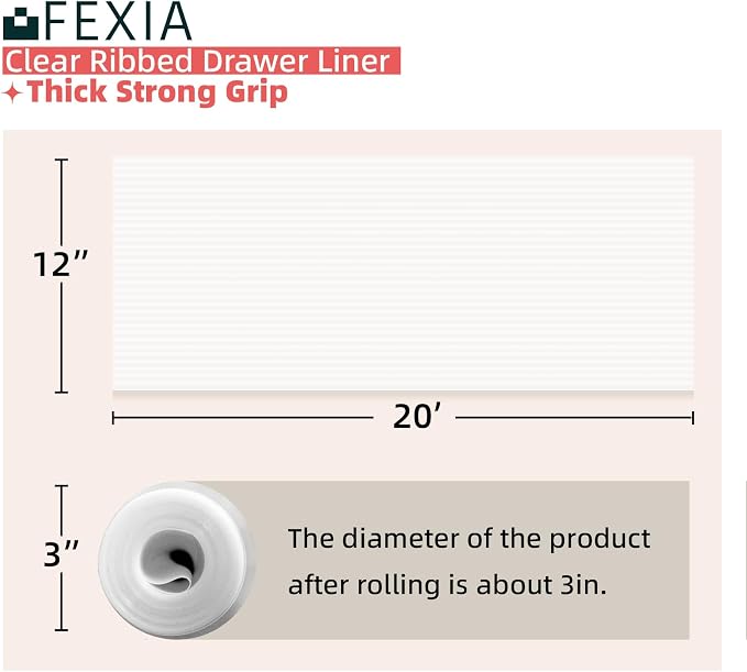 FEXIA Shelf Liners for Kitchen Cabinets Drawer Non Adhesive Non-Slip Liner 12 - Image 2