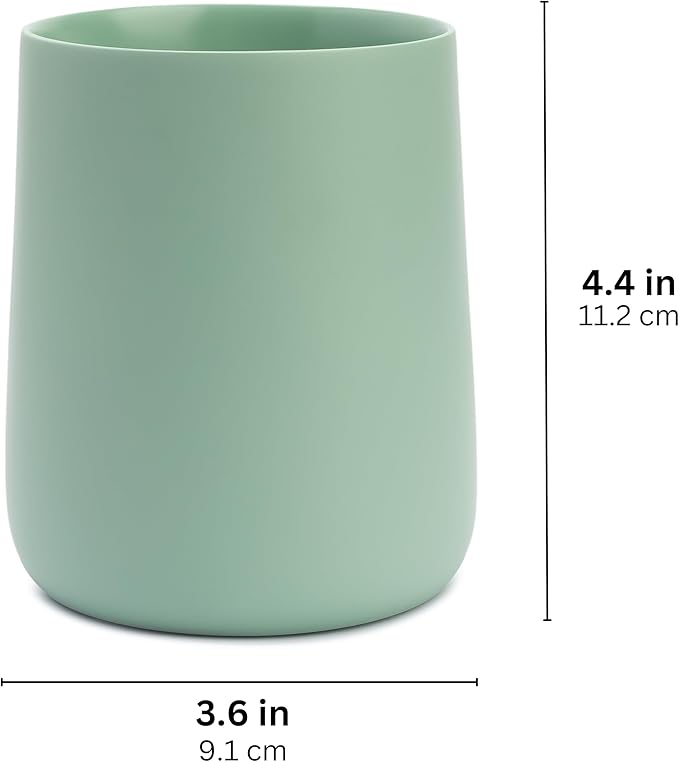 Matte Sage Green Toothbrush and Toothpaste Holder and Cup - Image 5