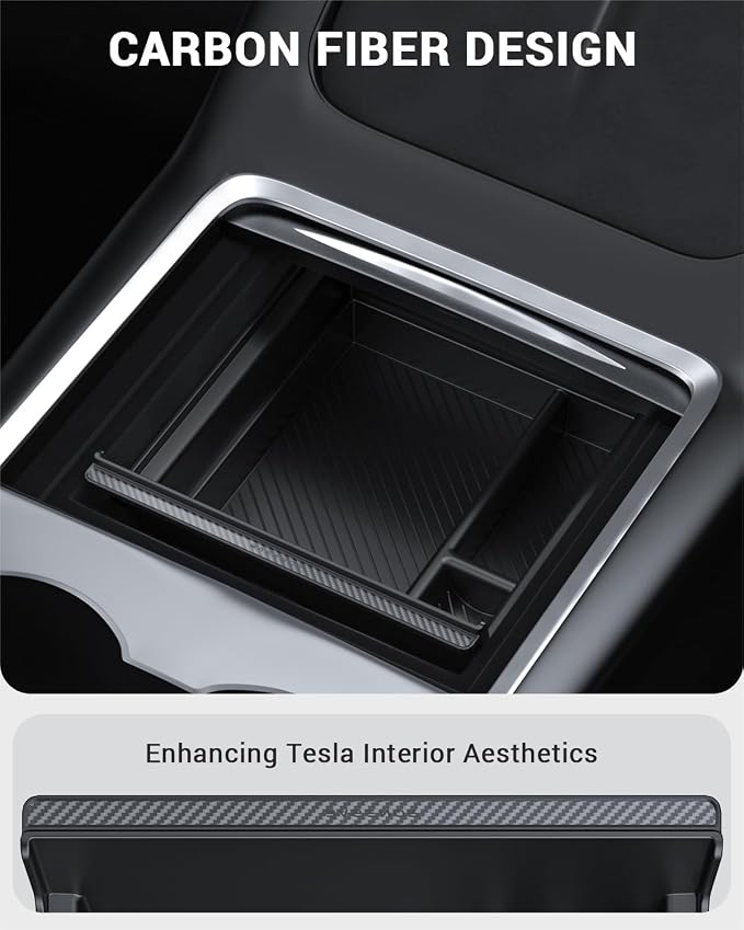 BASENOR 2021-2024 Tesla Model Y/3 Center Console Organizer Tray Console Hidden - Image 5