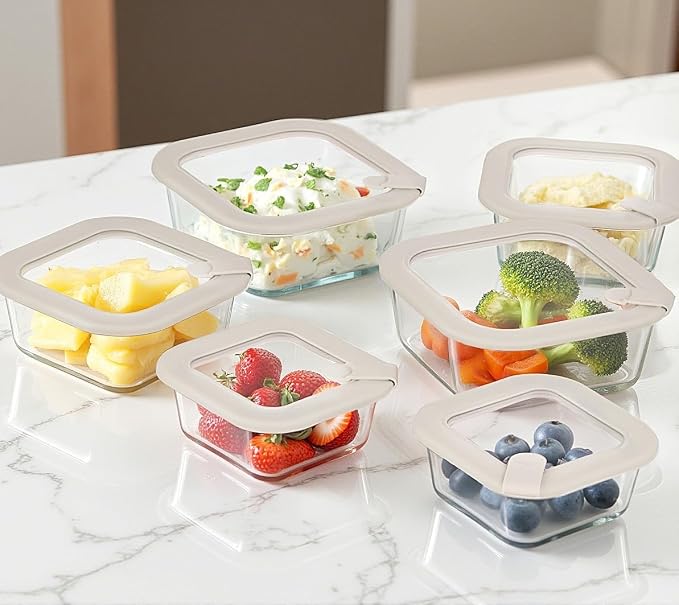 Glass Food Containers with Glass Lid, Microwave Safe Food Storage Container Set - Image 5