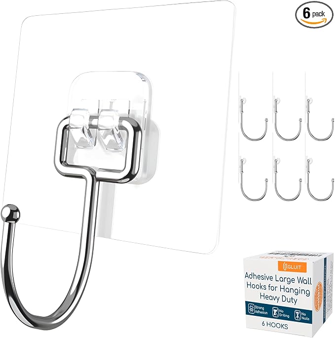 GLUIT Adhesive Large Wall Hooks by GLUIT