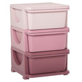 Qaba 3 Tier Kids Storage Unit, 3 Drawer Chest Toy Organizer Plastic Bins by Qaba
