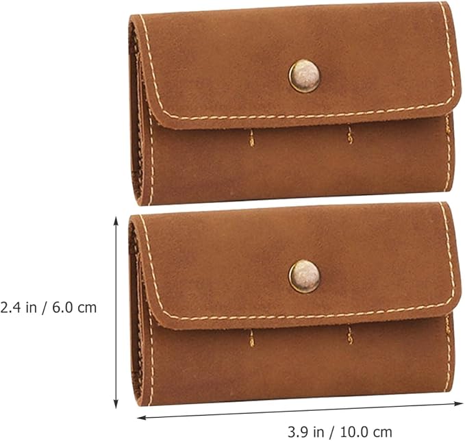 DOITOOL 2pcs Retro PU Memory Card Case Holder Organizer Secure Snap Closure - Image 2