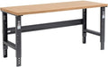 Global Industrial Adjustable Height Workbench C-Channel Leg, 1-1/2" Shop Top by GlobalIndustrial
