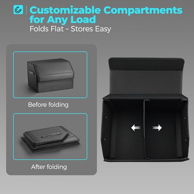 Car Organizers for Trunk for Suv Sedan, Leather Storage Box, Magnetic Lid - Image 7