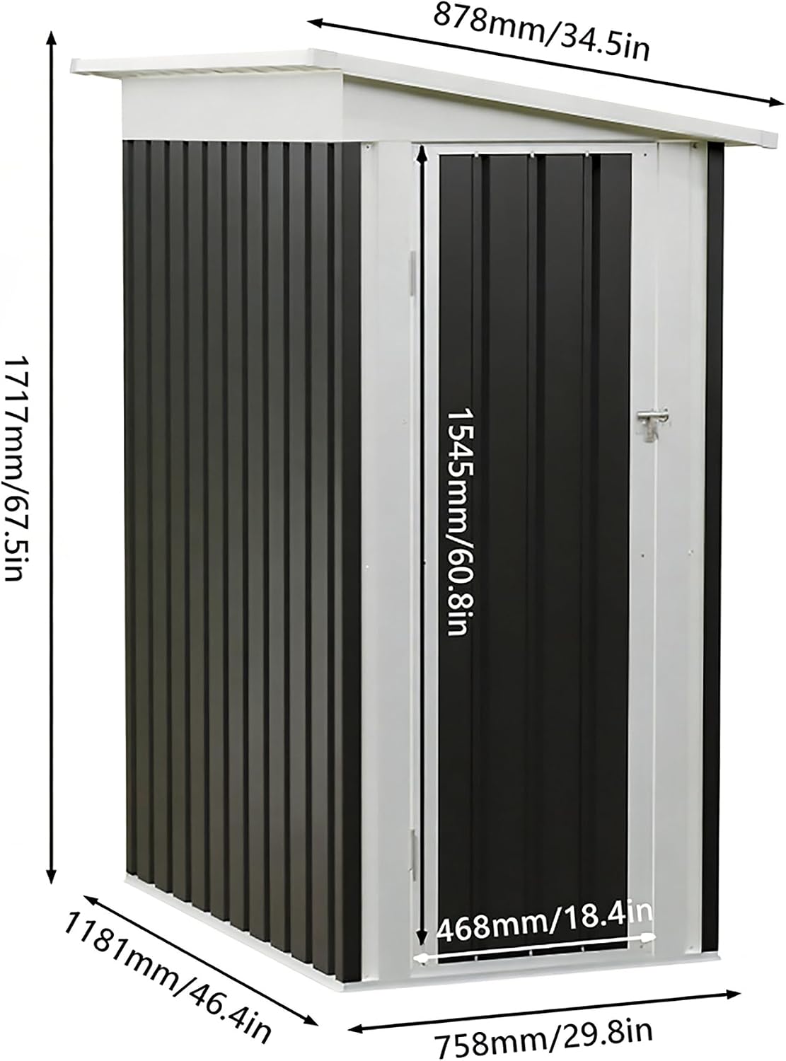4 * 2 FT Metal Garden Storage Sheds for Patio Backyard Tools House