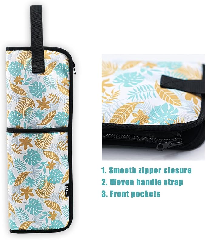 2 Pieces Hair Flat Iron Case Holder Canvas Bag Heat Resistant Curling Iron - Image 4