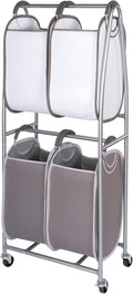 Neatfreak - 2 Tier Vertical Rolling Laundry Cart - Rolling Storage Cart On by NEATFREAK