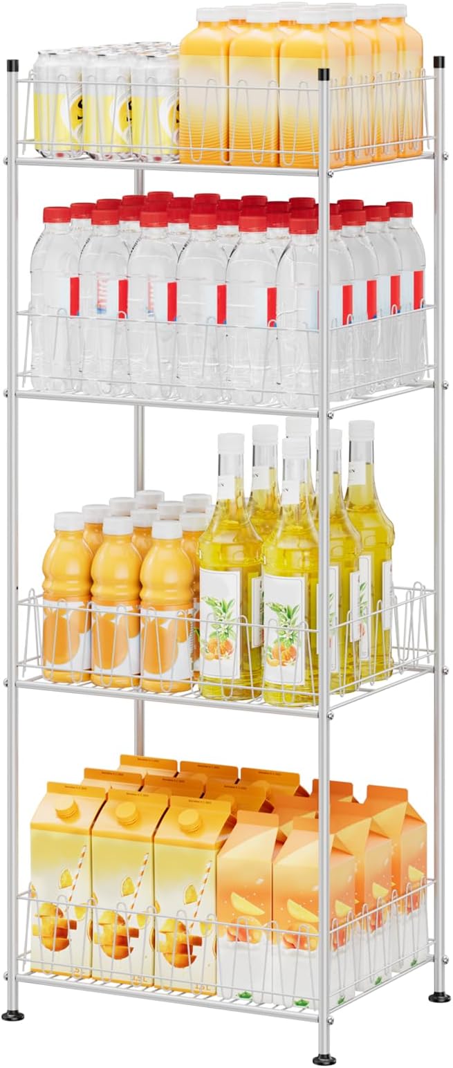 ETELI Water Bottle Holder Organizer 4 Tier Drink Can Shelf Organizer Rack by ETELI