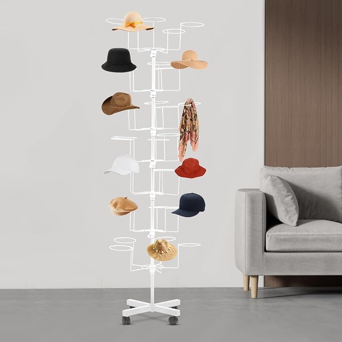 7-Tier Rotating Iron Hat Rack - Image 3