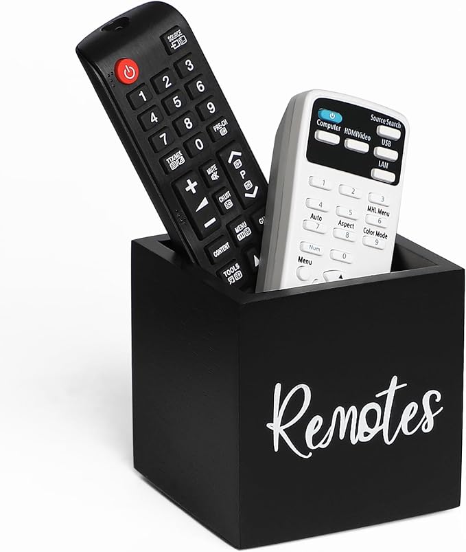 Wood Remote Control Holder, TV Remote Control Organizer by LBEMEY