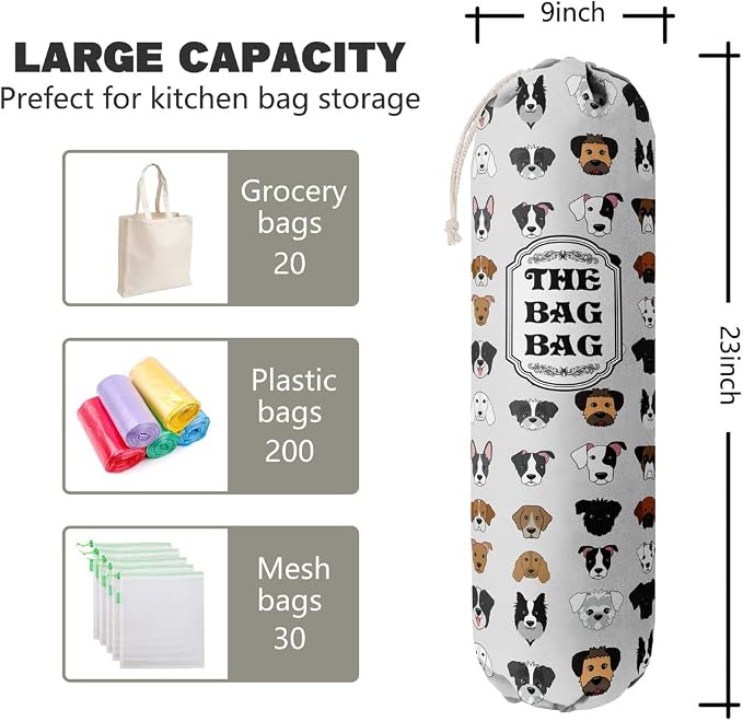 Grocery Bags Holder Organizer For Shopping Bags, Wall Mount Plastic Bags - Image 2
