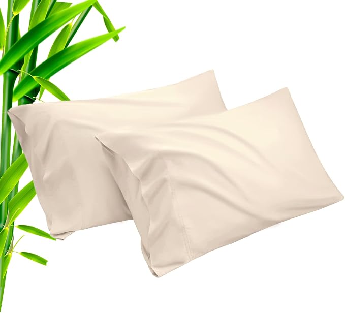 Pillow Cases Queen Size 2 Pack, Bamboo Rayon Cooling Pillowcases by TELUS
