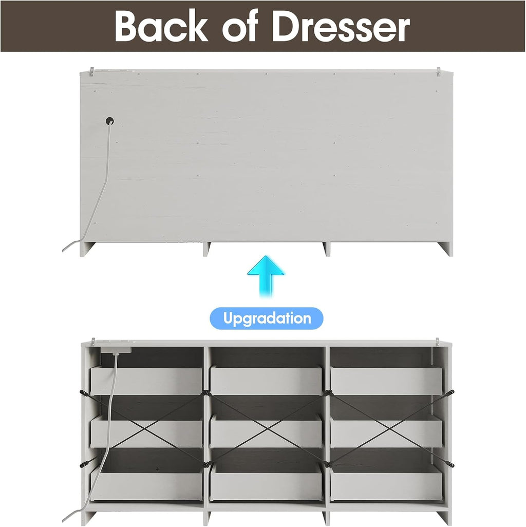 Fameill Dresser for Bedroom, 9 Drawer Wide Dresser Organizer with