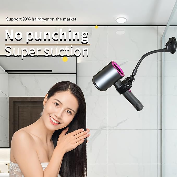 LUEXBOX Adjustable Hair Dryer Holder Stand, 360 Degree Rotation Blow Dryer - Image 6