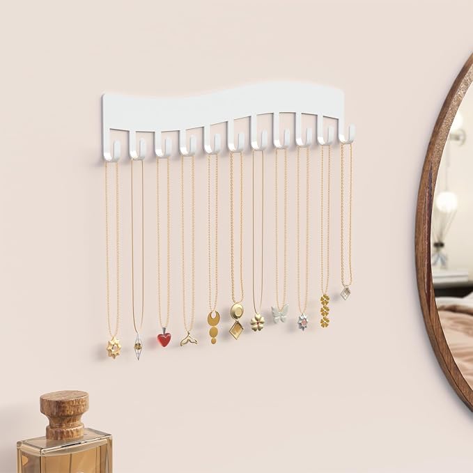 Wall Necklace Organizer Holder: Wall Mounted Jewelry Hanging Storage Necklaces - Image 2