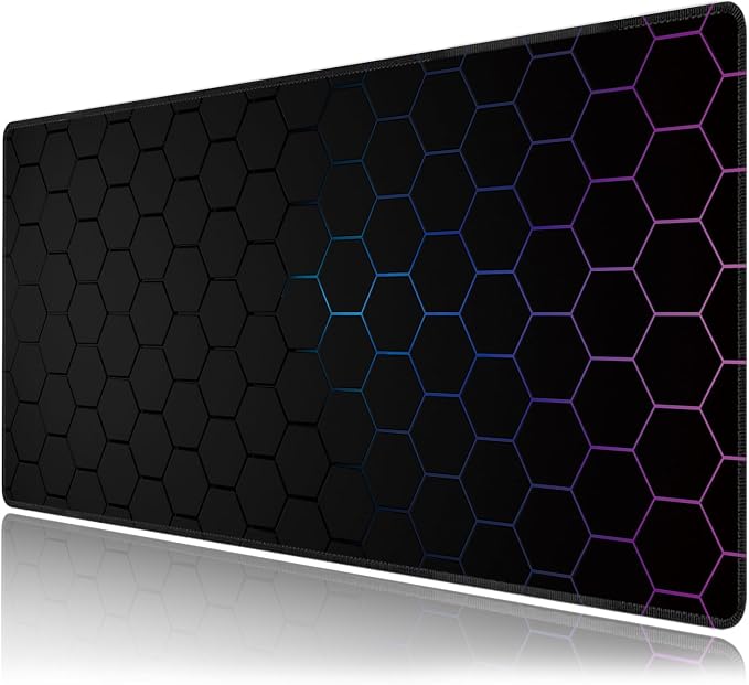 Hexagon Honeycomb Large Mouse Pad, Gaming Keyboard Desk Pad, Extended Mouse Mat by BAHDSISFA