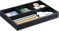 KINGFOM Pu Leather Desk Organizer Tray, 4 Compartment Office Storage Supplies by KingfomLeatherHomeOfficeDecor