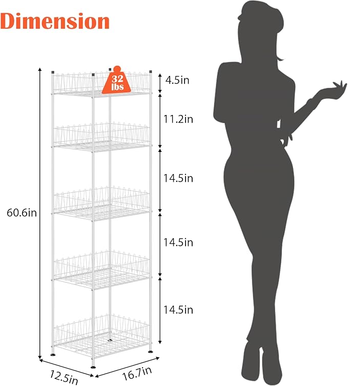 smusei 5 Tier Water Bottle Storage Rack Metal Bottled Water Organizer - Image 2