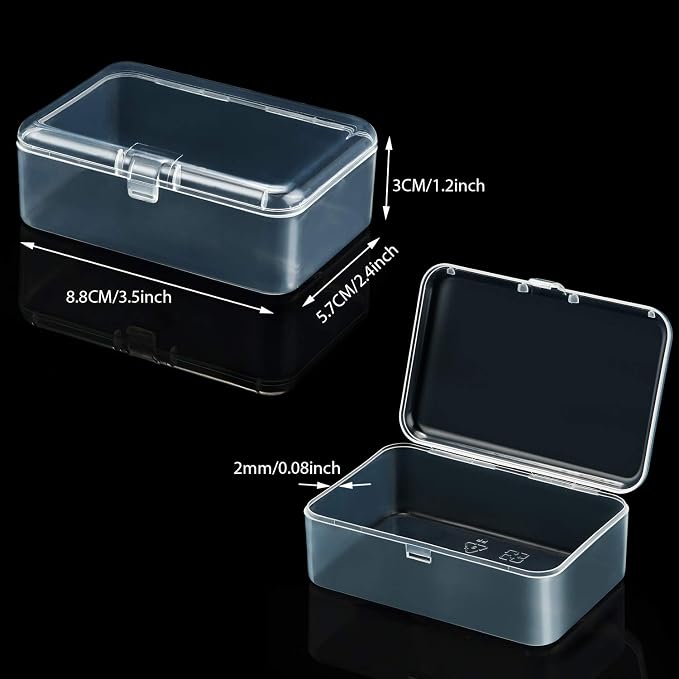 SATINIOR 24 Packs Small Clear Plastic Beads Storage Containers Box - Image 2
