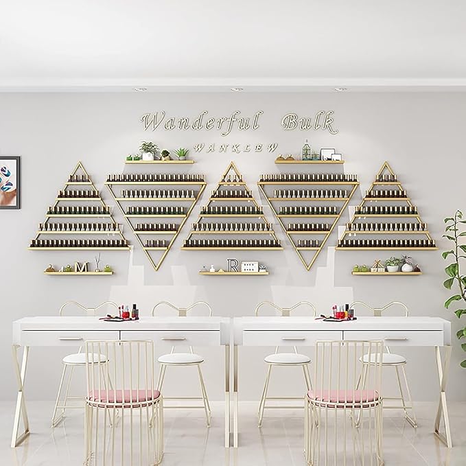 Wall Mounted Shelf Nail Polish Bottle Display Rack, Triangular Essential Oil - Image 3