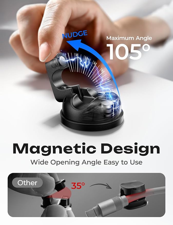 6-Pack Rotatable Cord Holder for Nightstand, LISEN 360°Rotating Magnetic Clips - Image 6
