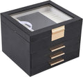 BOOVO Clear Lid Jewelry Box, 4 Layers Jewelry Organizer Large Jewelry Storage by BOOVO