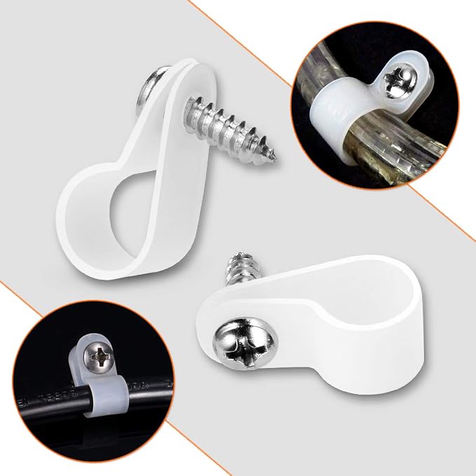 LOKMAN 100 Pack 1/2 Inch Rope Light P-Style Mounting Clips - Image 3