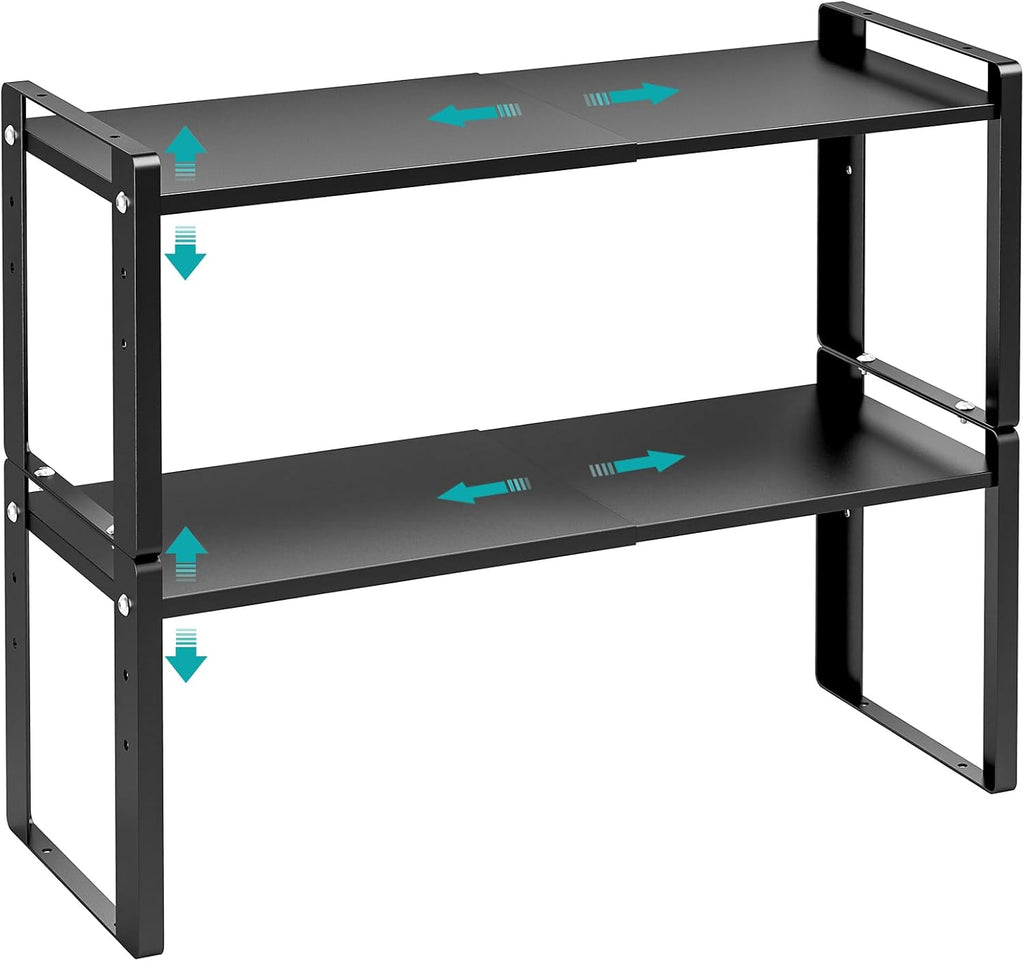 2 Pack Expandable Cabinet Organizer Shelves, 88lbs High Weight