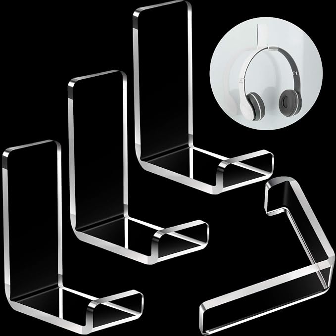 Weewooday 4 Pieces Headphone Hanger Holder Desk Adhesive Headphone Hook Wall by Weewooday