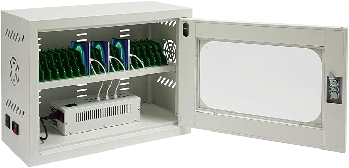 20-Slot Cell Phone Charging Station Cabinet by Okasiki