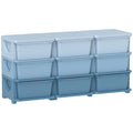 Qaba 3 Tier Kids Storage Unit, 9 Drawer Chest Toy Organizer Plastic Bins by Qaba