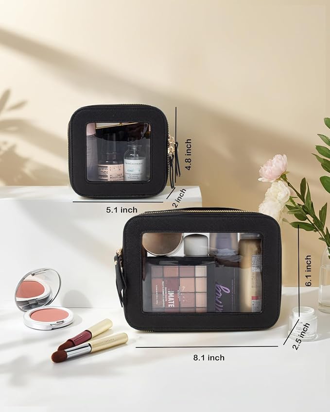 Travel Clear Makeup Bag Set, TSA Approved Cosmetic Bag Case - Image 3