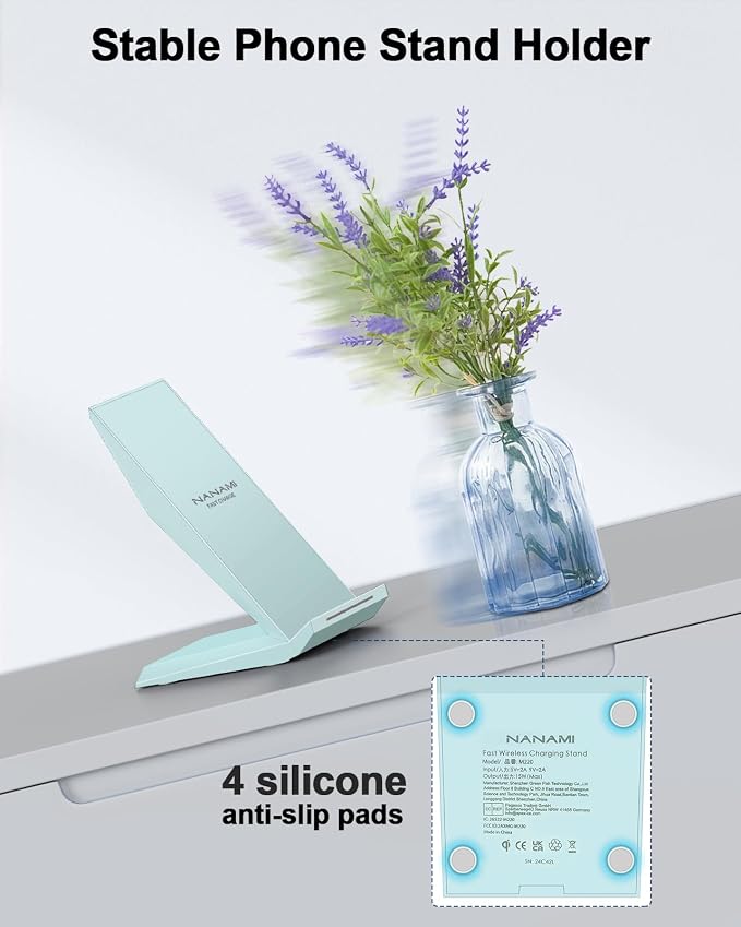 NANAMI Fast Wireless Charger, Qi Certified Charging Stand Compatible iPhone - Image 7