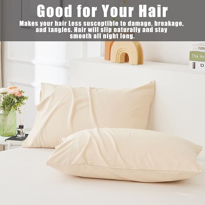 Pillow Cases Queen Size 2 Pack, Bamboo Rayon Cooling Pillowcases - Image 5