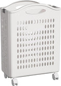 Rolling Laundry Hamper with Wheels - 14W×7.5D×21H Ventilated Plastic Laundry by HomePage