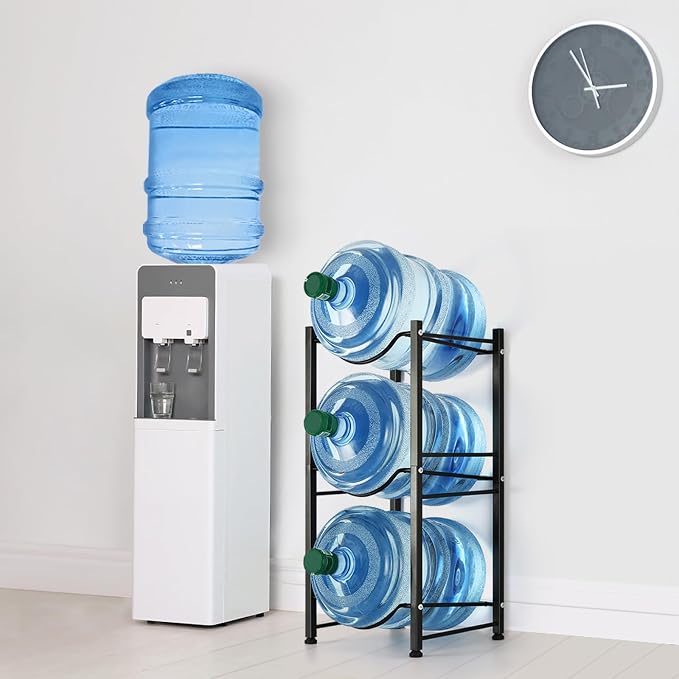 smusei 5 Gallon Water Bottle Holder 3 Tier Water Cooler Jug Rack Shelf - Image 2