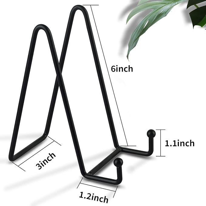 Decolore 6 Inch 5 Pack Black Metal Display Stands Plate Holder Display Stands - Image 2