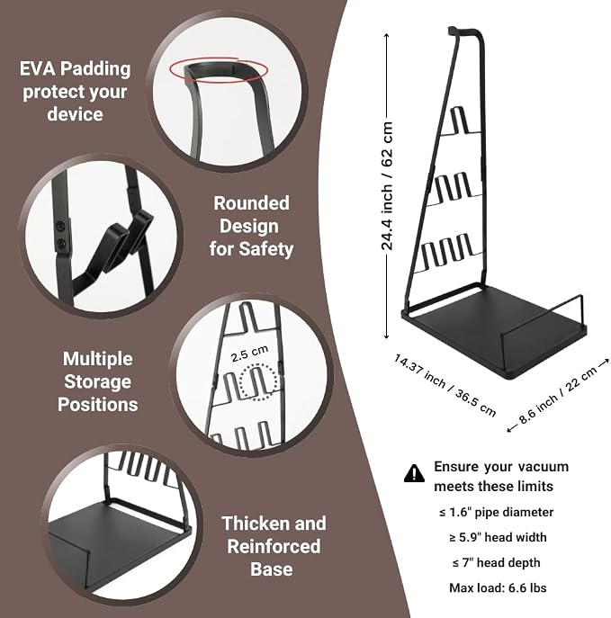 Universal Vacuum Stand, Storage-Stand-Docking-Station-Holder, Stable Metal - Image 3