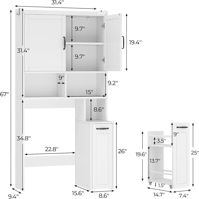 Over The Toilet Storage Cabinet - Image 2