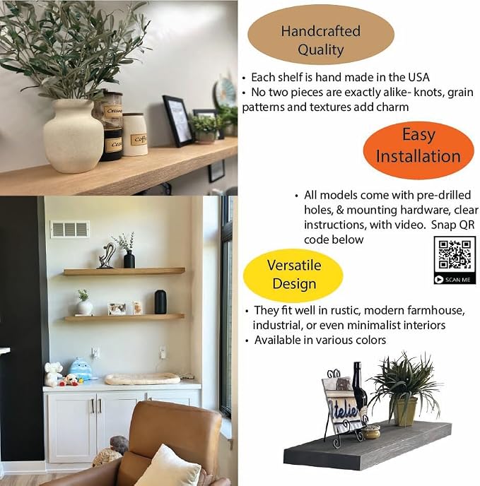 joelsantiques 30 Inch Wooden Floating Shelves - Image 4